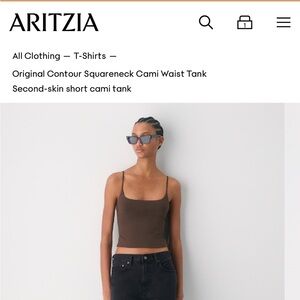 Aritzia Original Contour Squareneck Cami Waist Tank